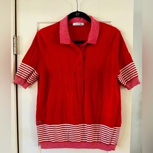 Lacoste women’s red/white striped Euro Size 46 (XL)